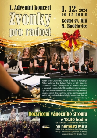 1. Adventní koncert ZVONKY pro radost, rozsvícení vánočního stromu