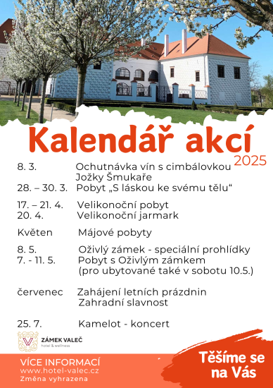 Hotel Zámek Valeč - akce 2025 Hotel Zámek Valeč - akce 2025
