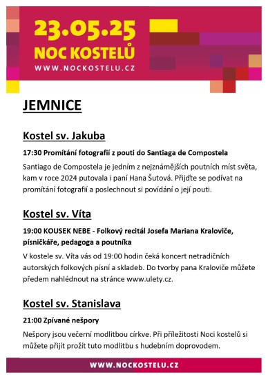 Noc kostelů v Jemnici Noc kostelů v Jemnici