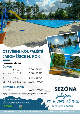 Otevření koupaliště Jaroměřice nad Rokytnou