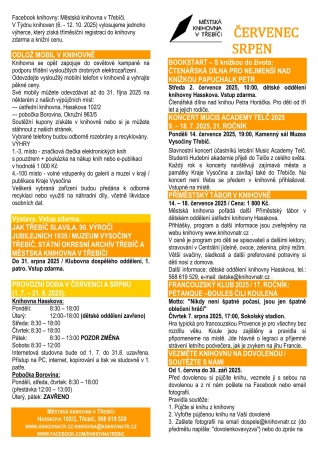 Program akcí knihovny / červenec, srpen Program akcí knihovny / červenec, srpen