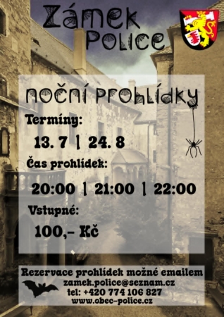 Noční prohlídky na zámku v Polici Noční prohlídky na zámku v Polici