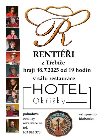 Rentiéři z Třebíče v Hotelu Okříšky - pohodová country Rentiéři z Třebíče v Hotelu Okříšky - pohodová country