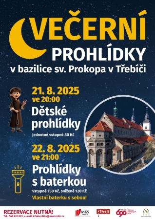 Večerní prohlídky v bazilice sv. Prokopa v Třebíči