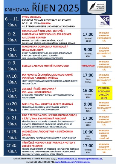 Knihovna / akce říjen 2025 Knihovna / akce říjen 2025