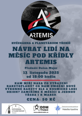 Přednáška Návrat lidí na měsíc pod křídly Artemis Přednáška Návrat lidí na měsíc pod křídly Artemis