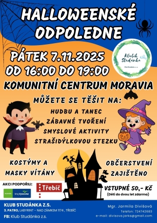 HALLOWEENSKÉ ODPOLEDNE SE STUDÁNKOU! HALLOWEENSKÉ ODPOLEDNE SE STUDÁNKOU!