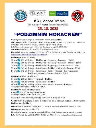 Turistický pochod Podzimním Horáckem Turistický pochod Podzimním Horáckem