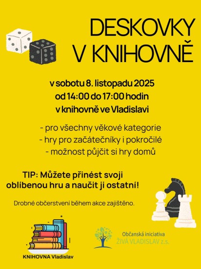 Deskovky v knihovně