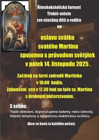 Oslava svátku sv. Martina s průvodem světýlek
