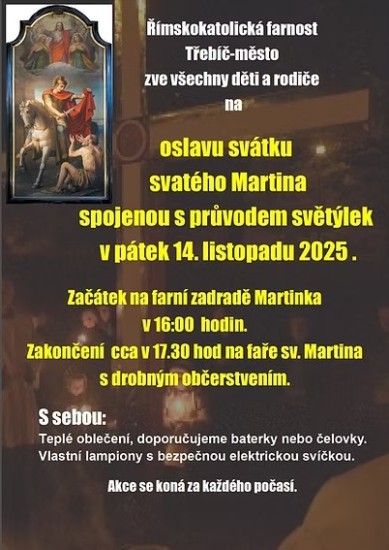 Oslava svátku sv. Martina s průvodem světýlek