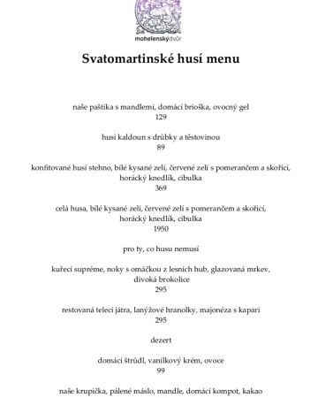 Svatomartinské menu