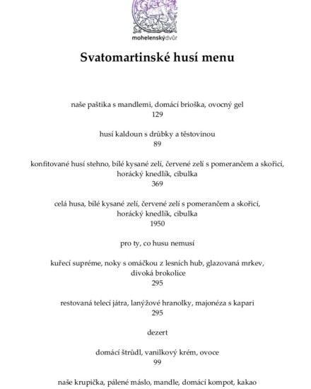 Svatomartinské menu