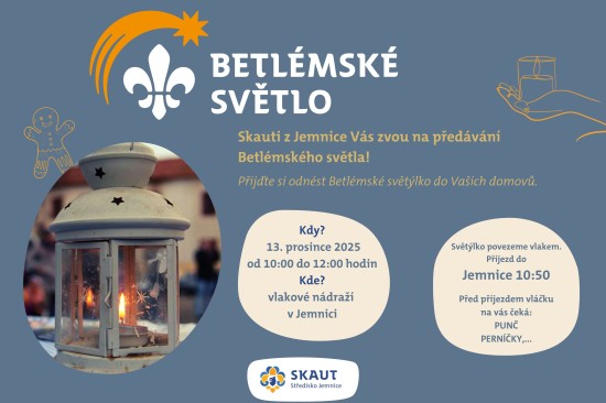Příjezd Betlémského světla do Jemnice