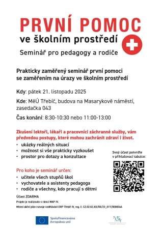 Seminář První pomoc ve školním prostředí