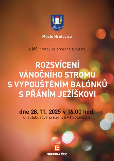 Rozsvícení vánočního stromu s vypouštěním balónků s přáním Ježíškovi